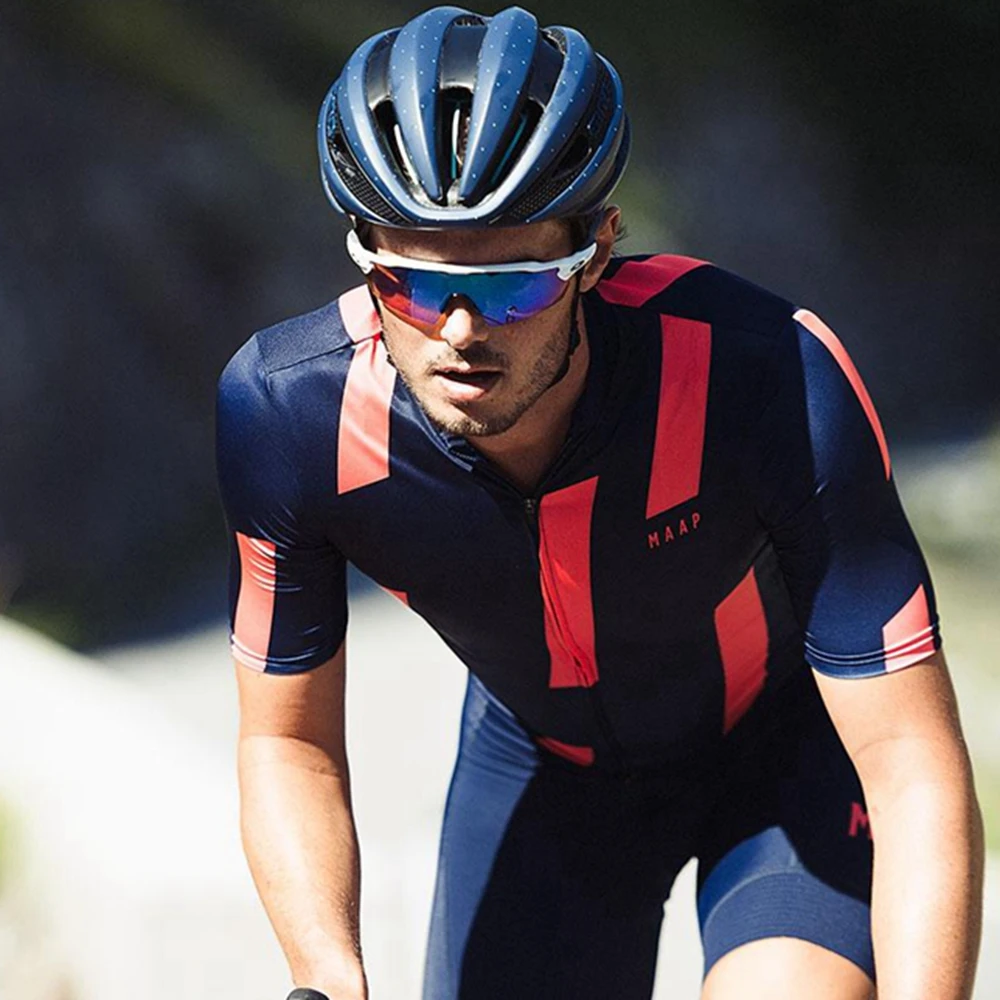 

Футболка MAAP Мужская дышащая с коротким рукавом, ретро Джерси для езды на велосипеде, одежда для команд и гонок, для горных велосипедов, лето ...