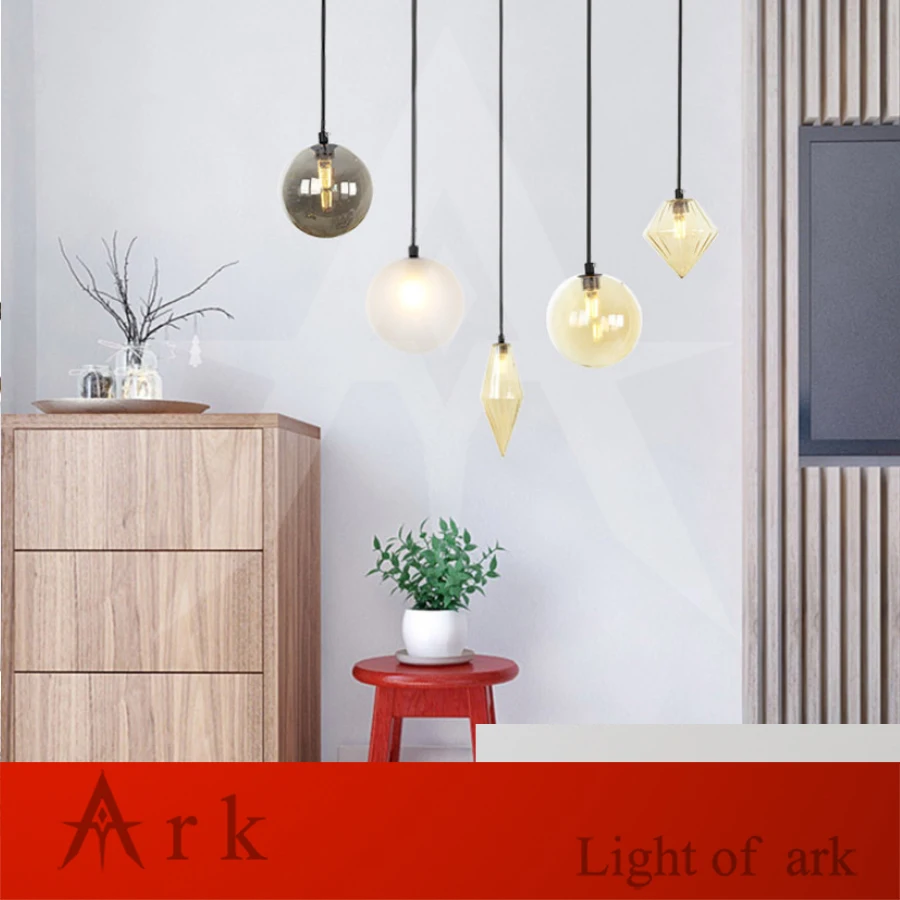 Цветной стеклянный шар диаметром 8 см светодиодная Подвесная лампа для столовой |