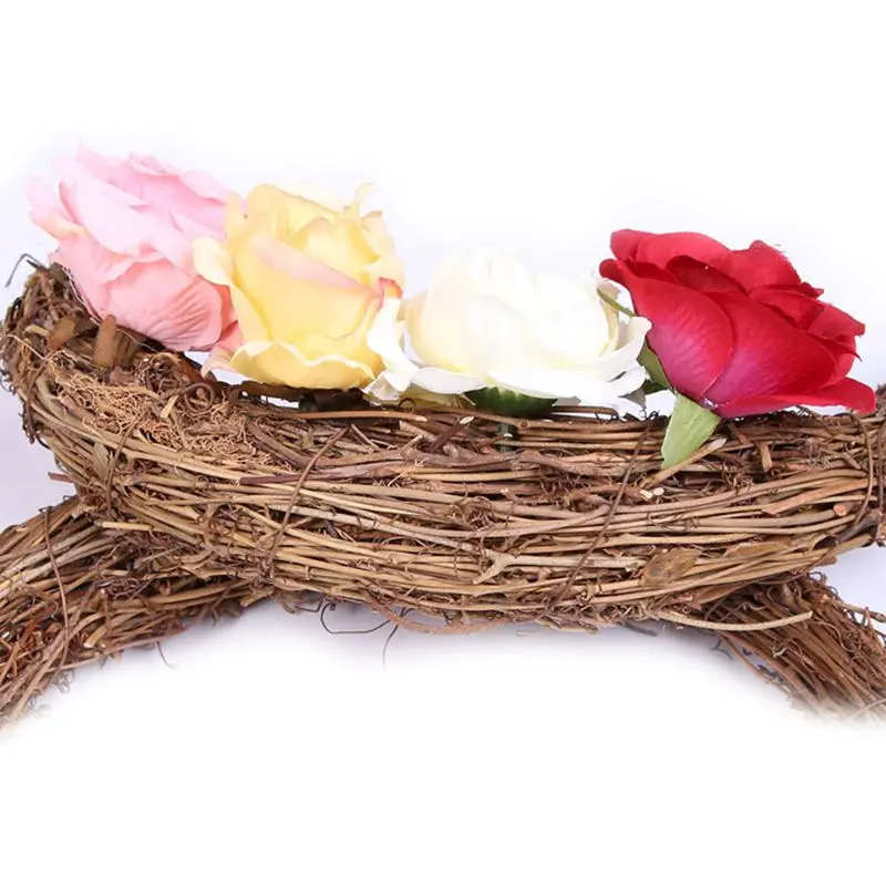 

Пасхальные деревянные Луна Форма Гирлянда DIY ручной работы декоративные голая кольцо венок Декор