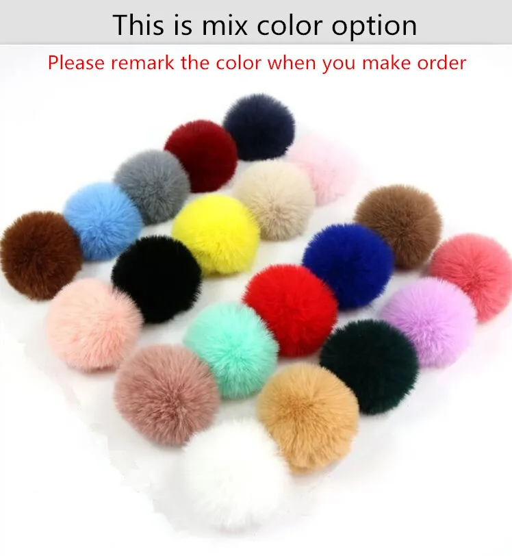 Mix color 10 шт./лот, зимние мягкие пушистые Помпоны из искусственного лисьего меха 7 см, искусственный пушистый шарик для сумок, шапочки, аксессуары для шапок - Цвет: Mix color