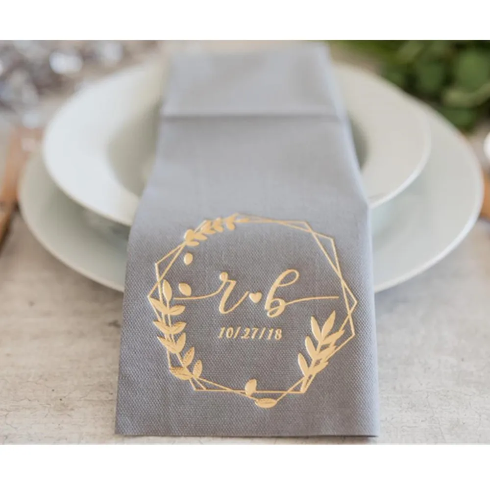 

Customized Logo any text Baby shower Bridal shower napkins serwetk Personalize Wedding dinner napkins Bedruckte Servietten