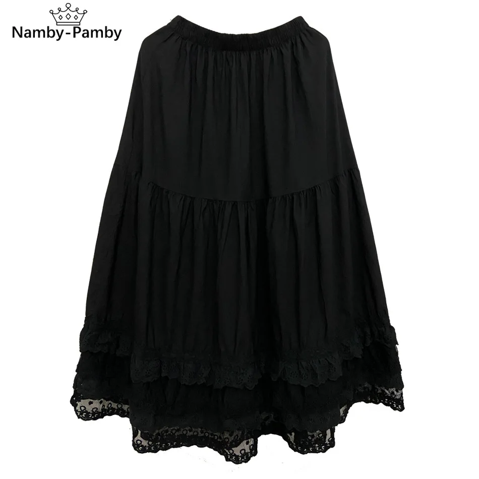 

2021 summer new mori series skirt women solid elastic waist fairy cake skirt female zz3968