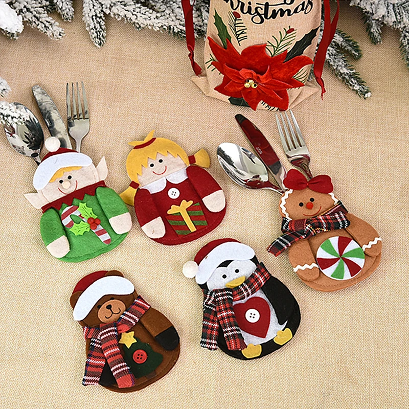 1 шт. Держатель для посуды на Рождество 2020 снеговик рождественские украшения