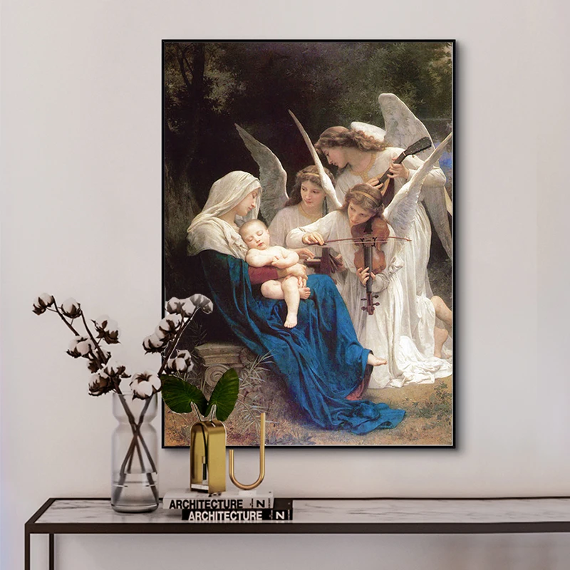 Картина на холсте с изображением Ангела из песни Уильяма Адольфа постеры и