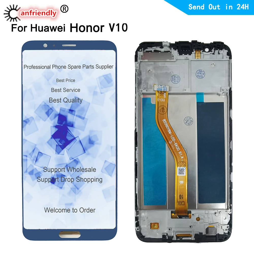 Pantalla LCD para Huawei Honor V10 BKL-AL00 BKL-AL20, digitalizador de pantalla t&aacute;ctil con montaje de marco para Huawei Honor View 10, BKL-L09-0