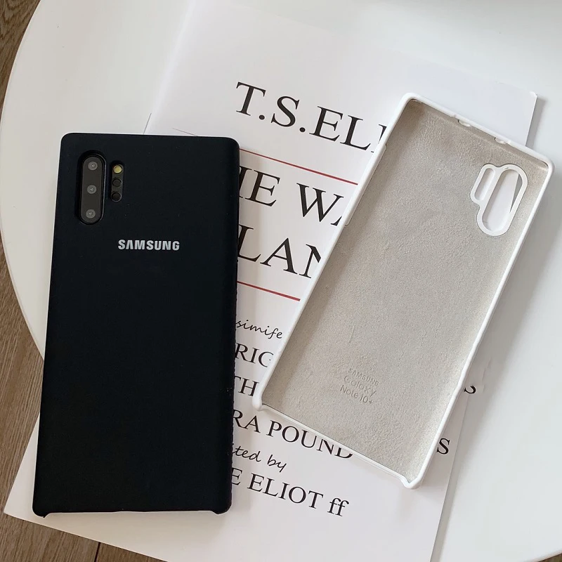 Оригинальный чехол для Samsung Note 10 + из жидкого силикона Гладкий мягкий на ощупь