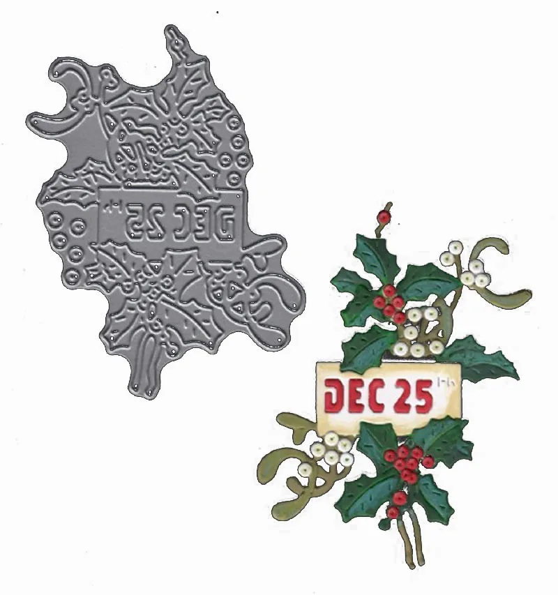 Холли для рождества металлический Трафаретный вырубной штамп Трафареты набор