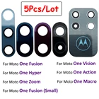 Стеклянная крышка для объектива задней камеры Moto One Zoom Fusion Hyper Vision Action Macro с клейкой наклейкой, 5 шт., 100% оригинал
