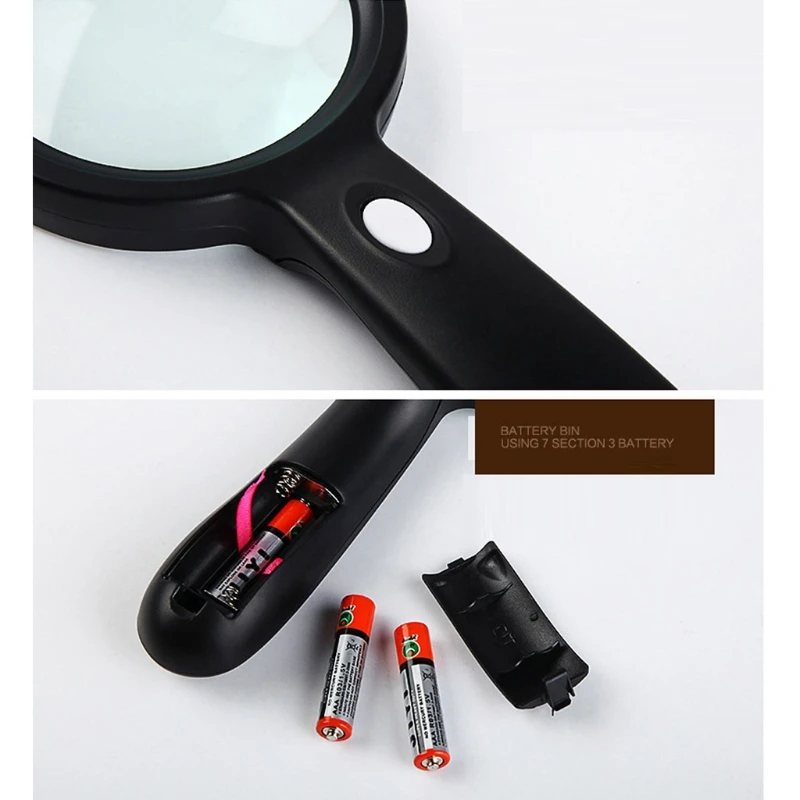 

Lighted Magnifying Glass-10X Hand held Large Reading Magnifying Glasses with 12 LED Illuminated Light for Seniors, R P82D