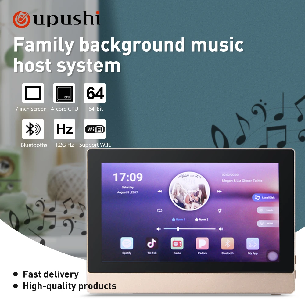 OUPUSHI WI-FI 7 дюймов Экран Android шлейф кнопки домой Кино Театр аудио Музыка Системы