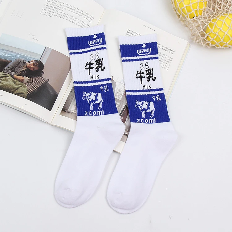 navy CHAOZHU японский swag мультфильм Динозавр пекарь молоко посылка для женщин девочек забавные носки повседневные уличные хип-хоп Модные женские harajuku - Цвет: navy