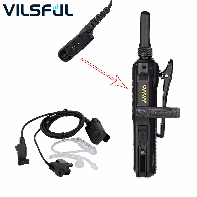 EPM-T60 Walkie Talkie Earpiece With Noise-cancelling Electret Mic Element PTT Air Acoustic Tube Earpiece for Inrico T520 T620