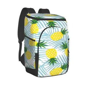 refrigerator bag pineapple triangles geometric fruit soft large insulated cooler backpack thermal fridge travel beach beer bag free global shipping