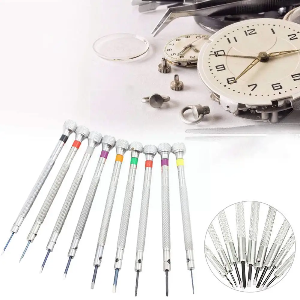 

Sliver Precision Screwdriver Set Eyeglasses Clock Watch Tool Tools Watchmaker Repair Watch Kit T7K8