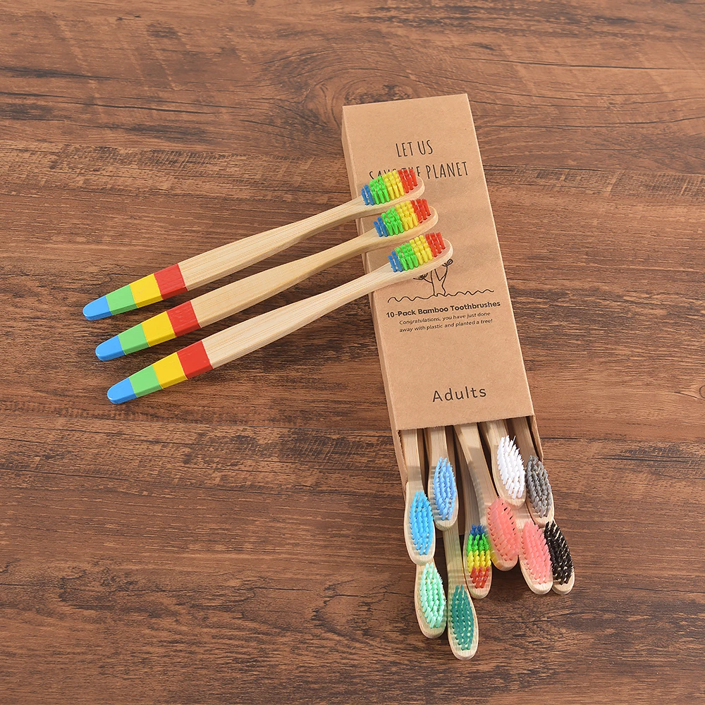 10 шт. бамбуковые зубные щётки для взрослых | Красота и здоровье