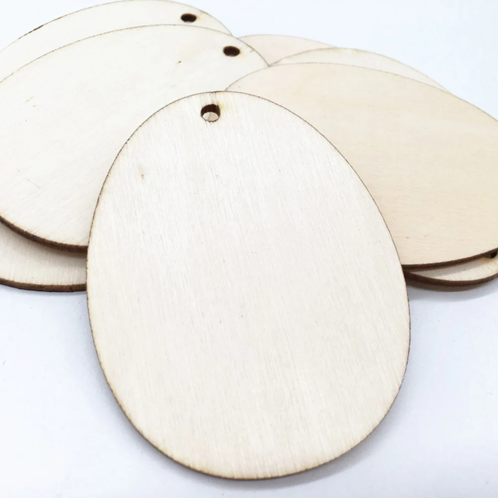 

10pcs Oval Wooden DIY Wood Crafts for Art Scrapbooking Wooden Embellishment Home Decoration