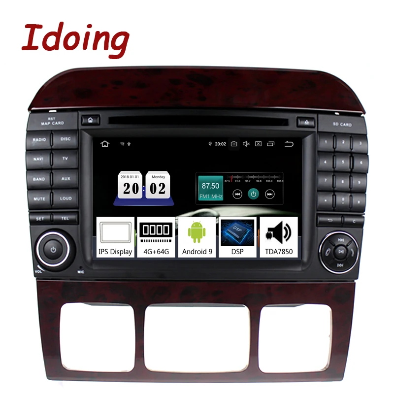 Автомагнитола Idoing 7 &quotPX5 4 Гб + 64 ГБ 8 ядер 2Din Android 9 0 GPS DVD мультимедийный плеер для