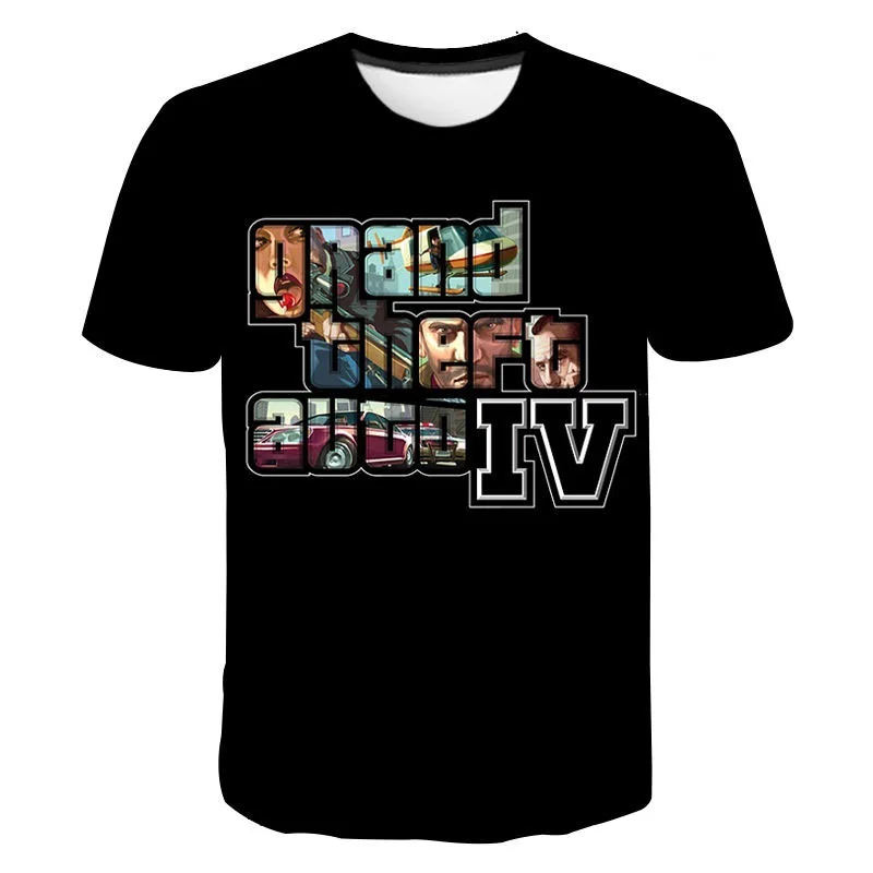 

2021 Summer Men's And Women's T-Shirt Short Sleeve O-Neck GAT5 Game Children Driving Adventure Third Person Shooting T-Shirt
