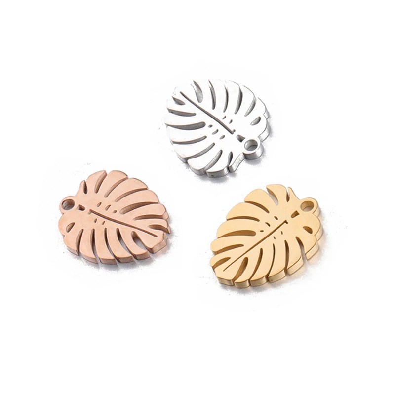 

5 шт./лот Подвеска из нержавеющей стали с листьями для изготовления ювелирных изделий «сделай сам», фурнитура для изготовления растений, Лис...