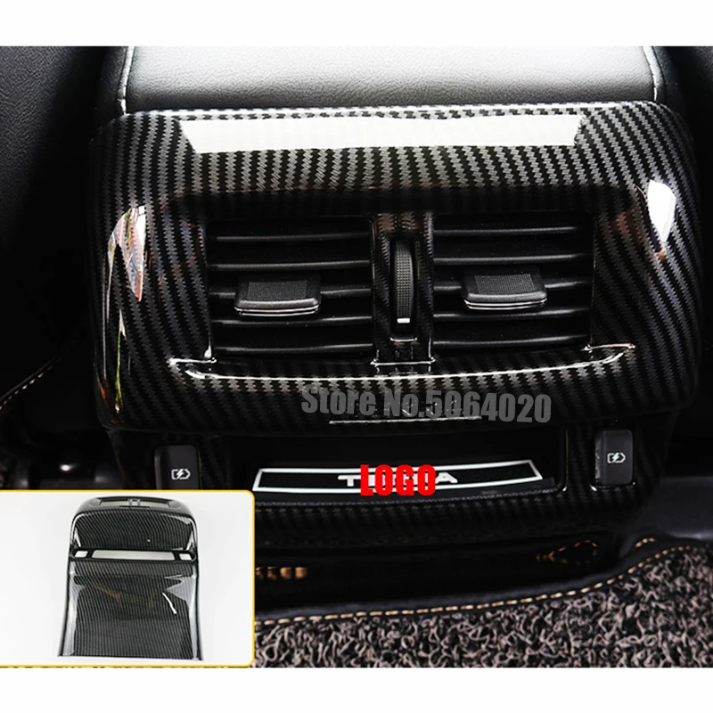 

ABS Carbon fibre Car Styling Car Back Rear Air Condition outlet Vent frame Cover Trim For Nissan Navara NP300 2017 2018 2019