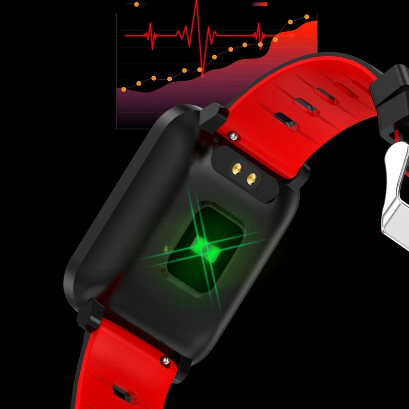 Hot 3C-K10 Smart Watch Bluetooth Sports Bracelet Heart Rate Tester Outdoor Pedometer-Black+Red | Электроника