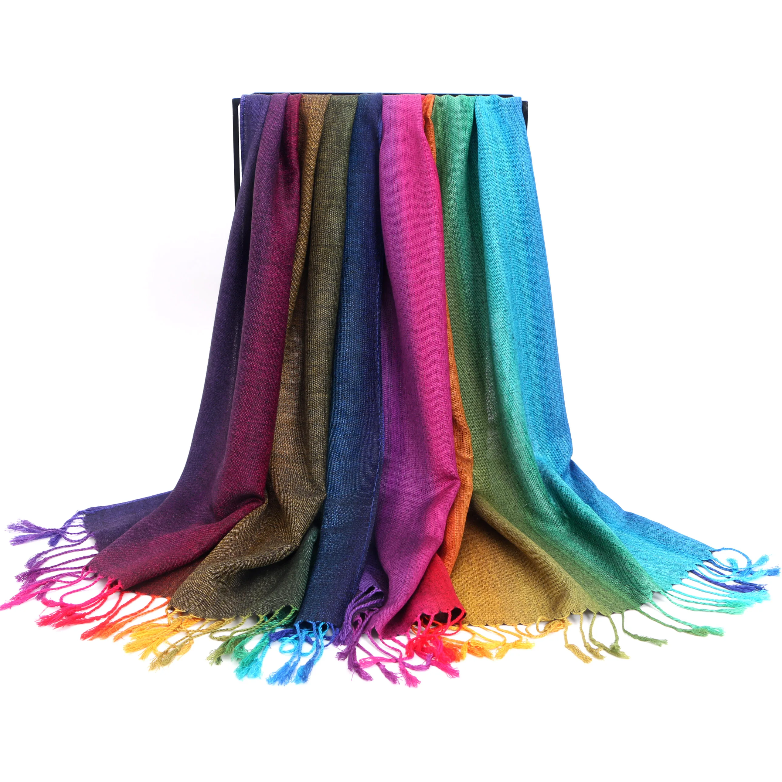 [FAITHINK] Женский Радужный хлопковый платок Пашмина брендовый роскошный женский