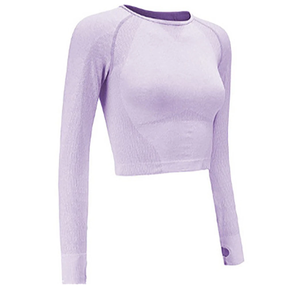 

Tight Seamless Yoga Shirts Women Long Sleeve Breathable Anti-Wrinkle Quick-Drying Gym Tops Fitness Running Workout Sports Wear
