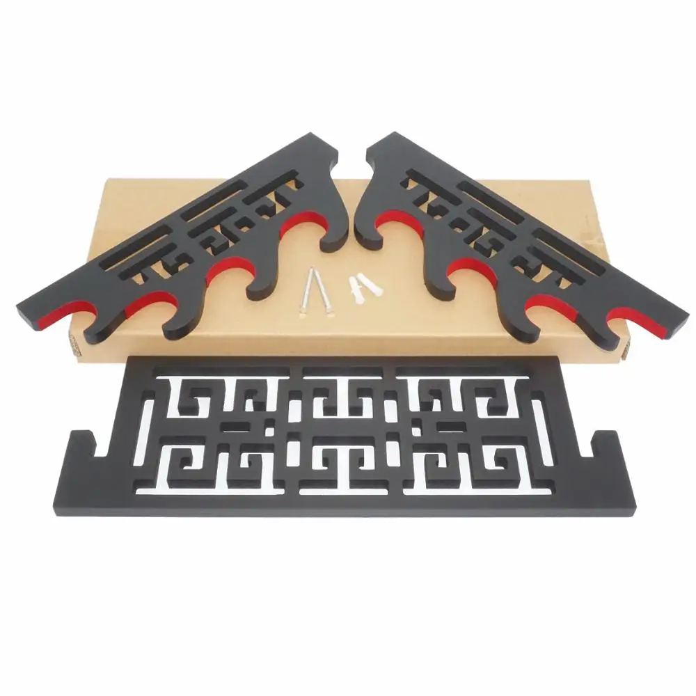 

4 Tier Sword Holder Wall Mount Samurai Sword Display Stand Sword Bracket Hanger for Katana Wakizashi Velvet Padded