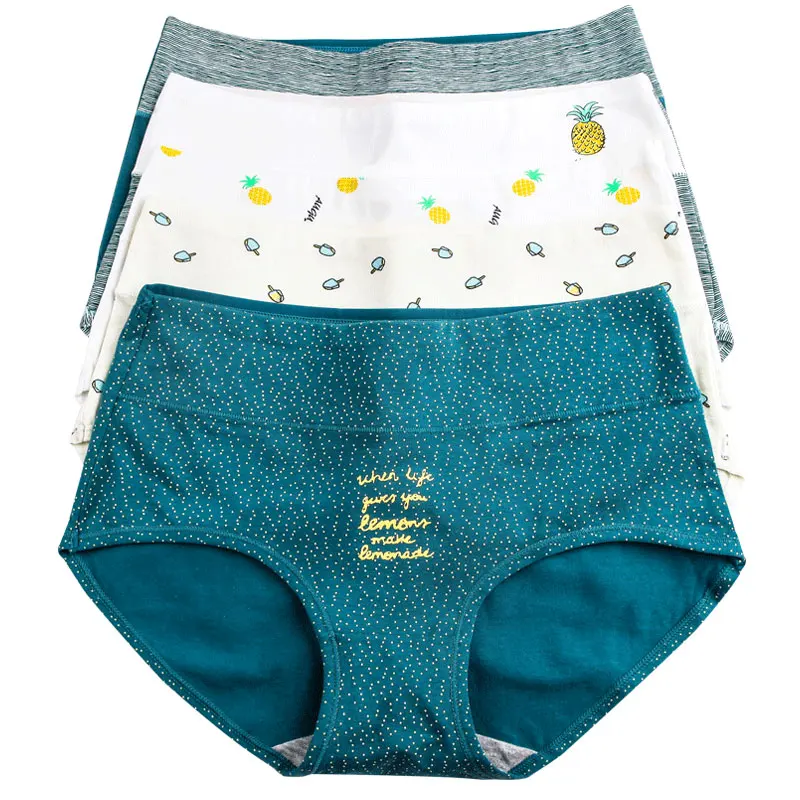 

5Pcs Women Panties Lady Cotton Underwear Girls Breathable Seamless High Waist Briefs Women Cute Sexy Lingerie Intimates