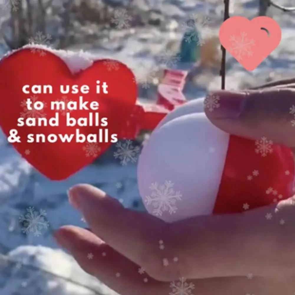 

Fidget Toys Heart Snowball Maker Winter Plastic Snowball Maker Outdoor Fight Clip Toy Mold Sand Kids Toys Clip Ball