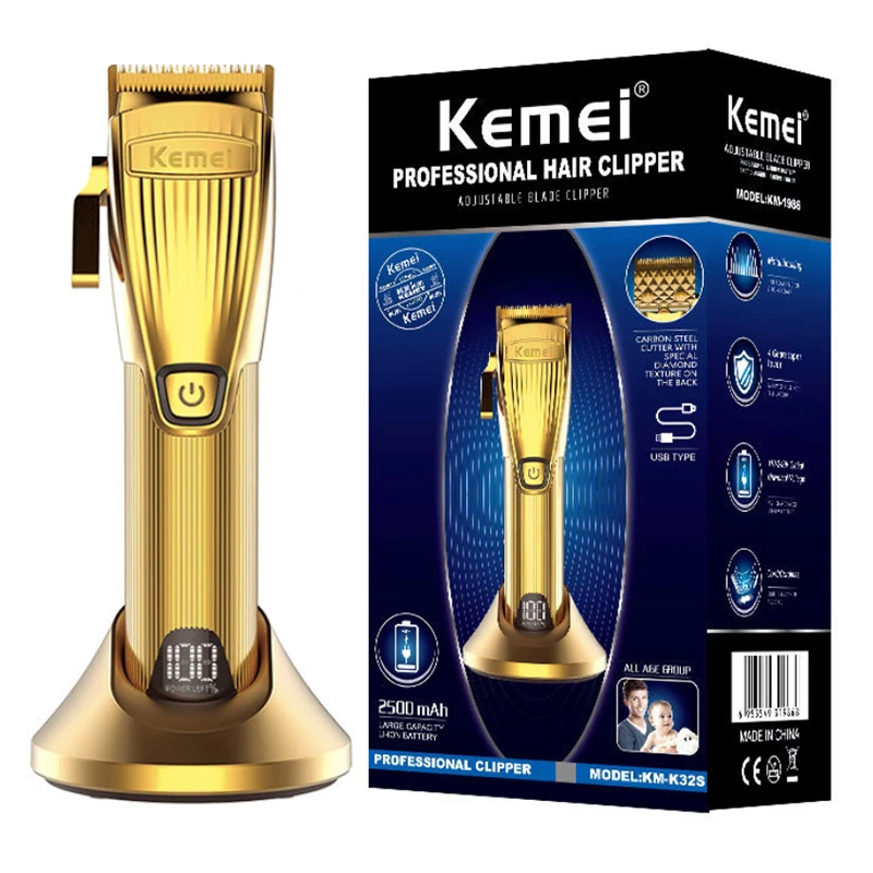 

Professional hair tirmer powerful barber hair clipper tapering rechargeable hair cutting tool with 2500mAh lithium-ion battary