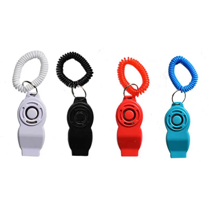 

2 In 1 Dog Whistle Pet Dog Trainer Assistive Pet Clicker Guide With Key Ring Dog Training Whistle Answer Card Dog Pet Supplies