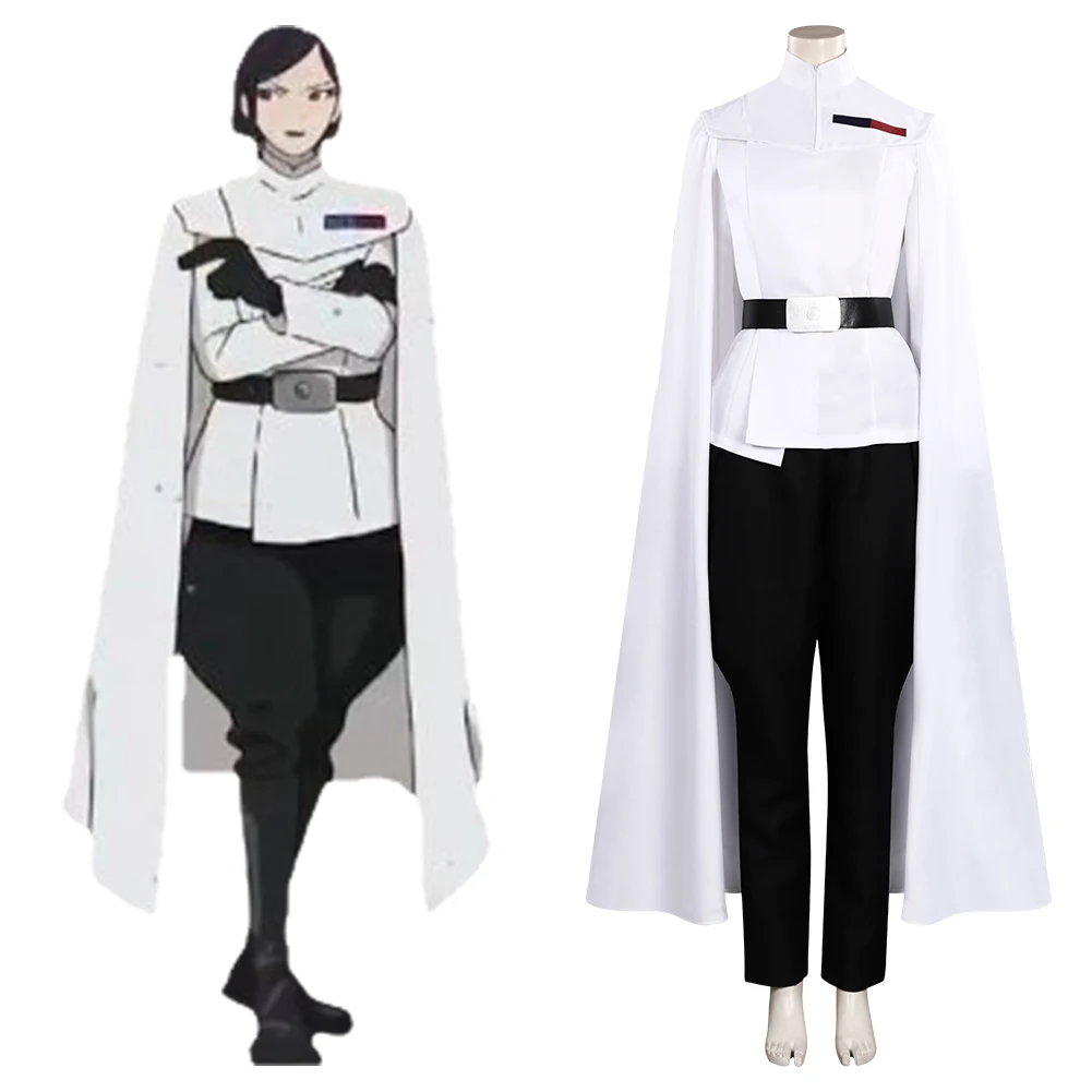 

Visions Jedi Knight Cosplay Costume Women White Uniform Outfits Halloween Carnival Suit