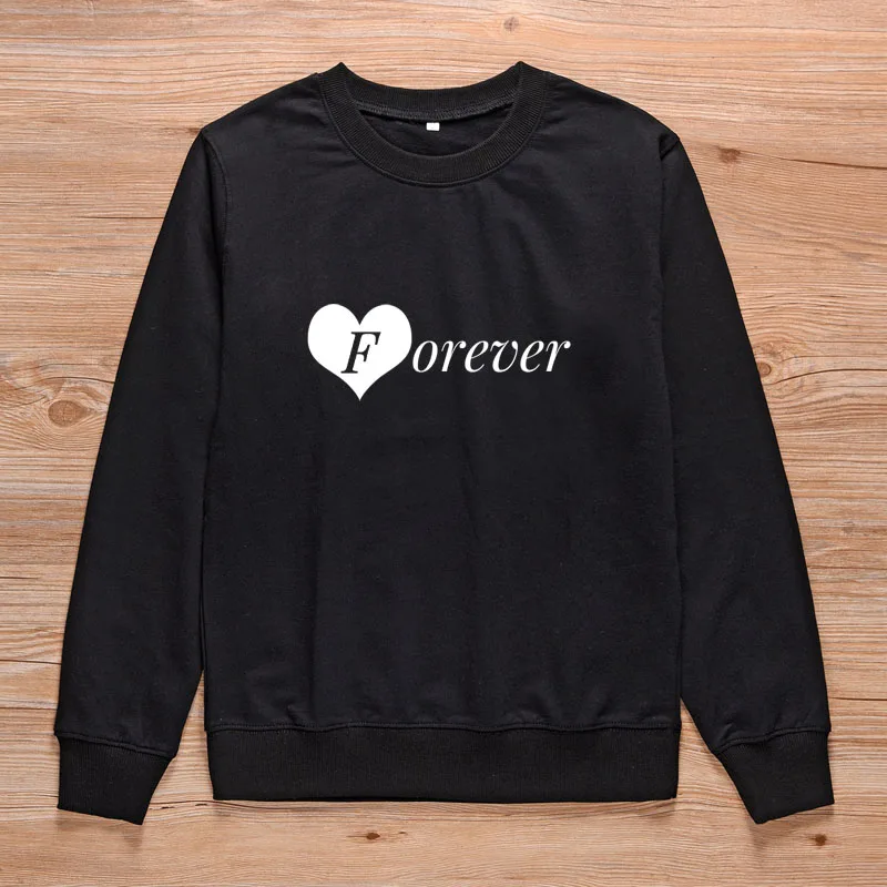 ONSEME Best Frieds Forever Print Harajuku Толстовка для женщин 80s 90s свитшот в стиле грандж лучшие друзья соответствующие BFF Friend Топы S-31 - Цвет: Black-Forever