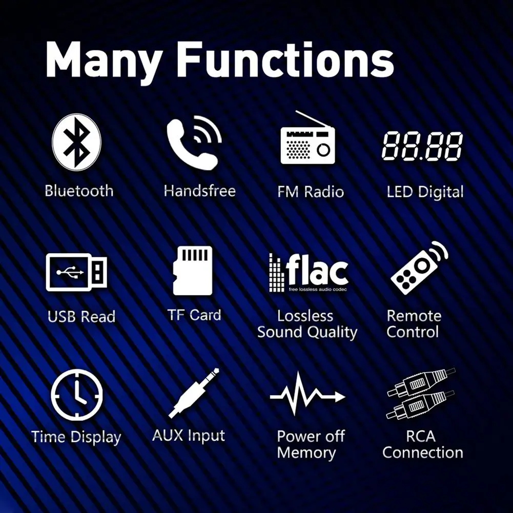 

12V Universal Car Radio Stereo Player Digital Bluetooth Car MP3 Player FM Radio Stereo Audio Music USB/SD with In Dash AUX Input