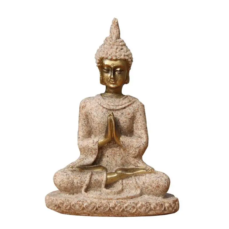 

10pcs/set Sandstone Buddha Statue Sitting Meditation Buddha Sculpture Handmade Figurine Meditation Miniatures Ornament Home