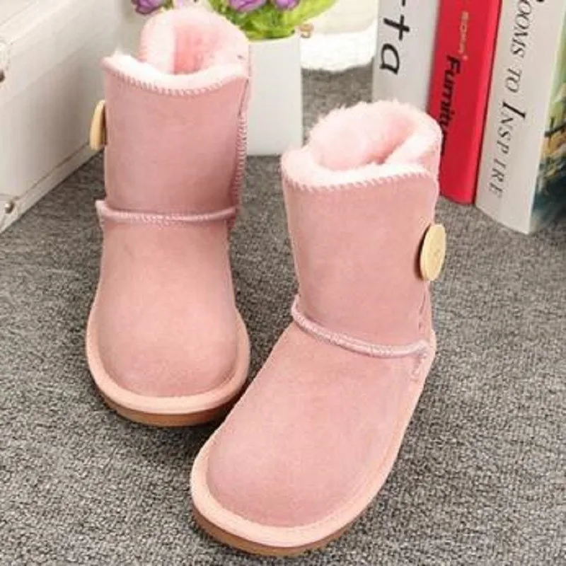 

2020 leather fur baby boots for kids girls toddler baby snow boots kids snowboots boys boots winter kid boots children shoes bot