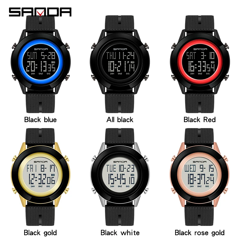 

Top Luxury Digital Sport Watch Men Fashion Brand SANDA Wristwatch 50M Waterproof Luminous Display Watches Count Down Clock Mens