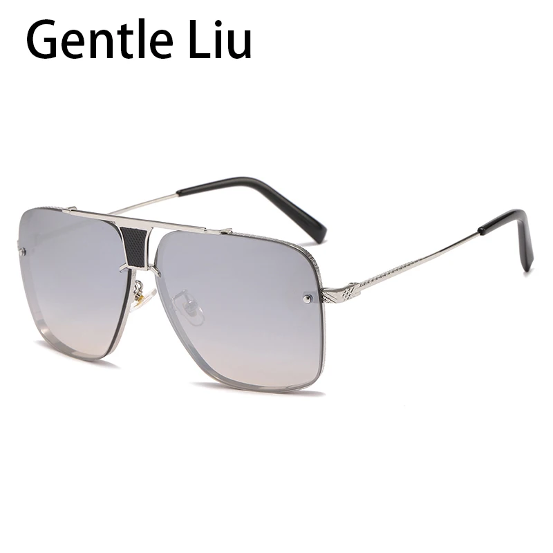 

Fashion Square Rimless Sunglasses Men Metal Frame Luxury Brand Designer Sun Glasses For Women Oversized Eyeglasses UV 400