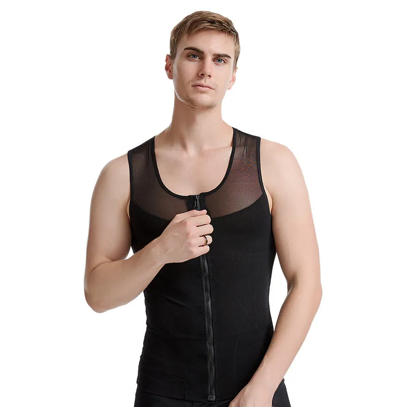 

Men's Body Shaper Hot Sweat Workout Tank Top Slimming Neoprene Vest for Weight Loss Tummy Fat Burner SZG521