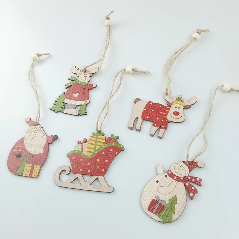 5 шт. деревянные подвески-сани для украшения ёлки | Дом и сад