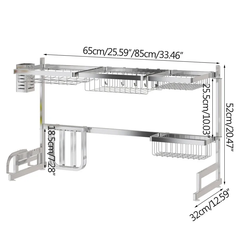 Стеллаж для кухонной посуды из нержавеющей стали 304 стеллаж слива раковины полка