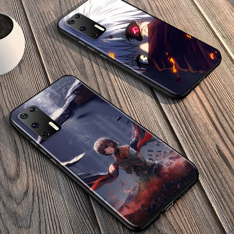 

Tokyo Ghouls For Huawei P40 P30 P20 Pro P10 P9 P8 Lite E Plus 5G 2019 Phone Case Bright Black Silicone Cover