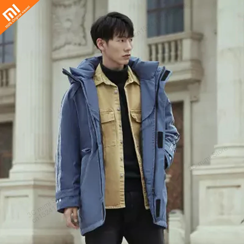 3 цвета xiaomi youpin 90 точек трехмерная вышивка пуховик с капюшоном мужское зимнее