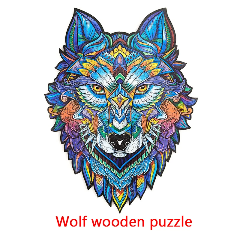 

New Wooden Puzzle for Adults Children Wood DIY Crafts Animal Shaped Christmas Gift Wooden Jigsaw Puzzle Hell Difficulty 2021