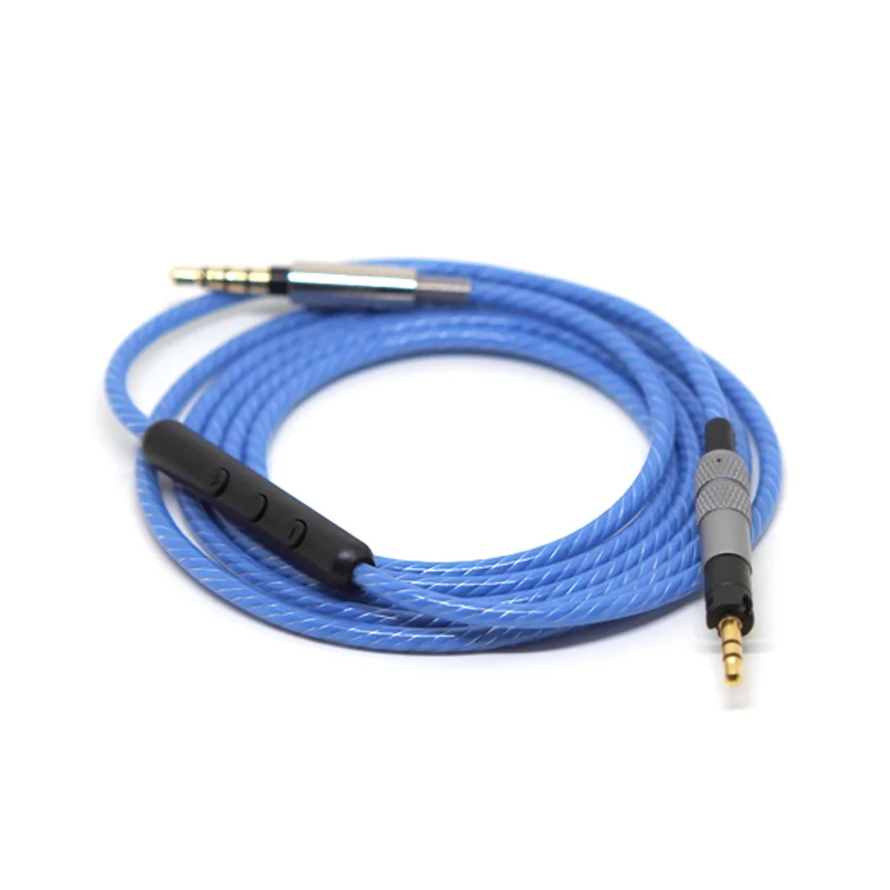 

Обновленный кабель для Sennheiser Impulse 2,0, посеребренный Встроенный микрофон, удаленный аудиошнур для iPhone, Andriod