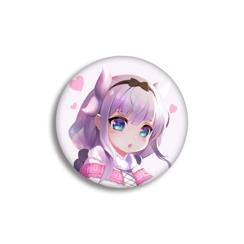 1 шт. 58 мм Kobayashi-san Chi no Maid Dragon KannaKamui супер милые девушки косплей использовать DIY значки акриловые значки брошь - Окраска металла: see chart