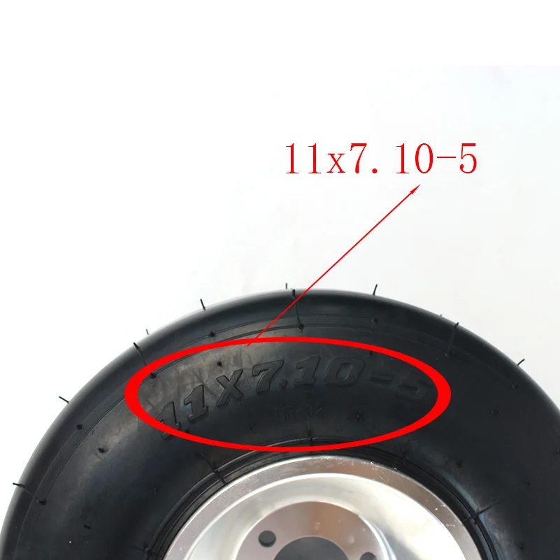 Картинг колеса шины передние колеса 10x4. 50-5 задние колеса 11x7. 10-5 с 5-дюймовым алюминиевым сплавом ступицы колеса для GO KART детская коляска ATV UTV - Цвет: 11X7.10-5