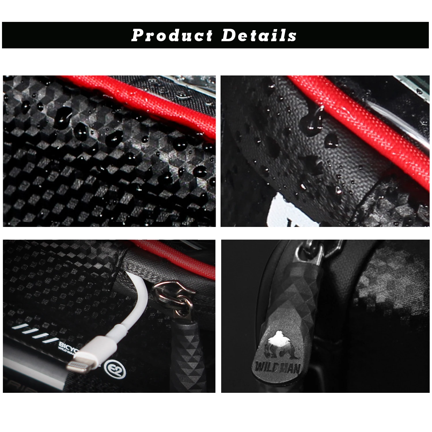 

WILD MAN Waterproof Rainproof Bicycle Bag Frame Front Top Tube Cycling Bag for 6.5in Phone Case Touchscreen MTB Bike Parts