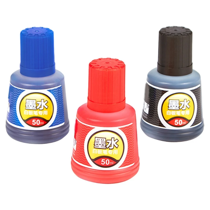

1 Bottle Ink Office Whiteboard Markers for Erasable Whiteboard Marker Pen Blue Black Red